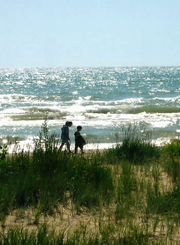 Stroll along Lake Michigan on an August morning.